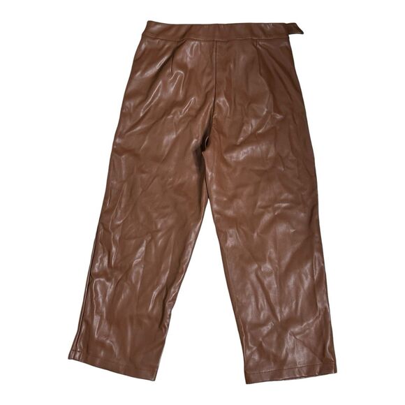 Marc New York Andrew Marc Womens Cognac Faux Leather Cropped Pants 2 - Picture 3 of 16